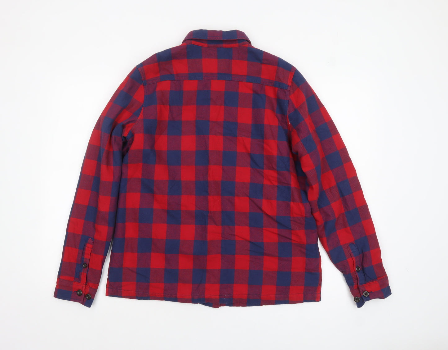L.L. Bean Men's Red Blue Check Flannel Button-Up Shirt Size S Regular