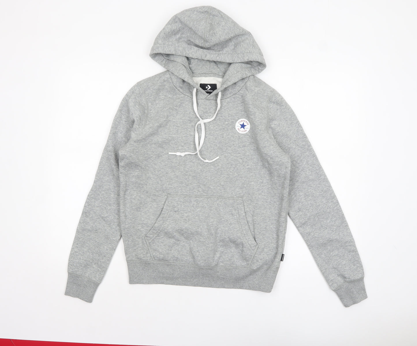 Converse Womens Grey Hoodie Medium Pullover Cotton Blend Casual