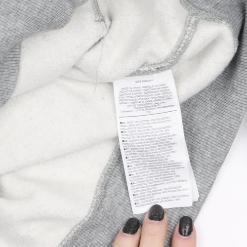 Converse Womens Grey Hoodie Medium Pullover Cotton Blend Casual