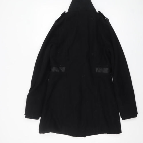 Baker by Ted Baker Girls Black Wool Blend Double-Breasted Mid-Length Coat Age 14