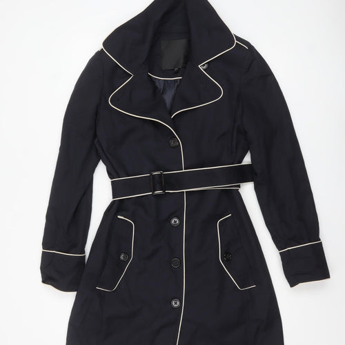 InWear Women's Blue Belted Trench Coat Size 12