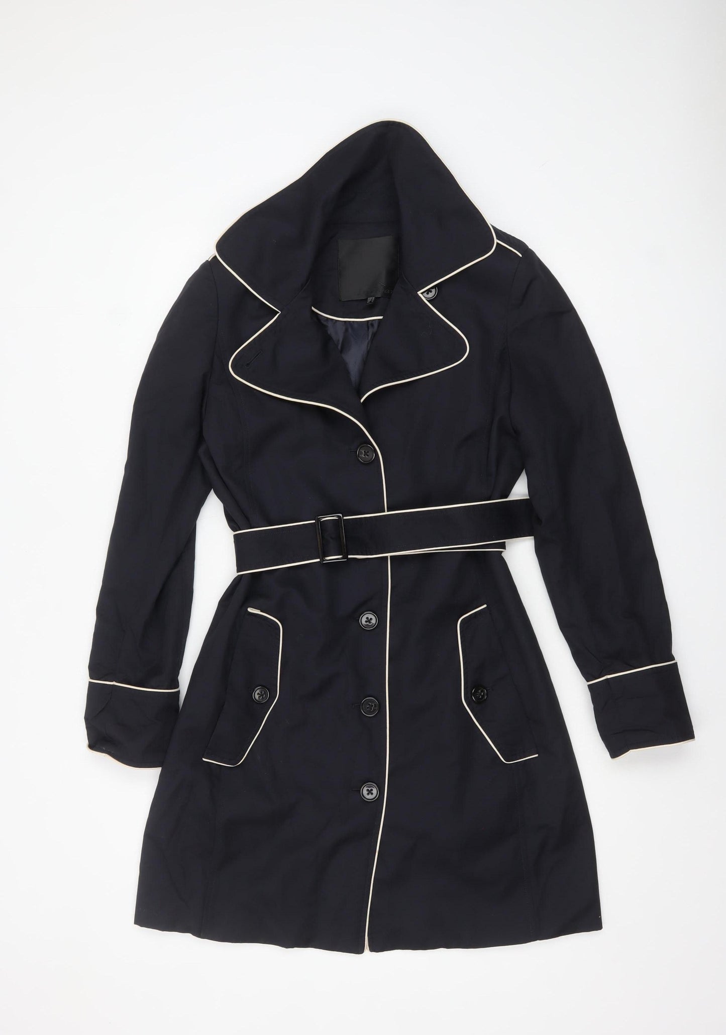 InWear Women's Blue Belted Trench Coat Size 12