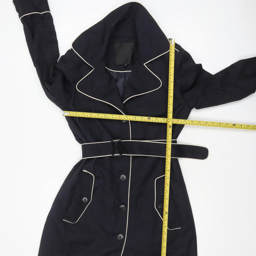 InWear Women's Blue Belted Trench Coat Size 12