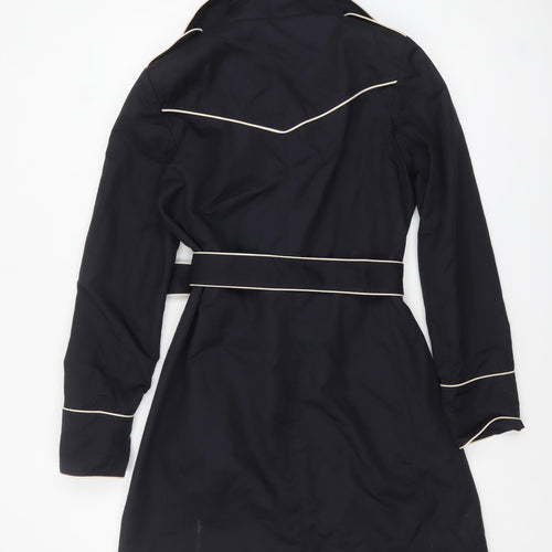 InWear Women's Blue Belted Trench Coat Size 12