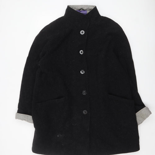 Autonomy Women's Black Wool Blend Overcoat Size 18 Lined Button Front