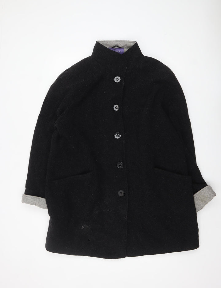 Autonomy Women's Black Wool Blend Overcoat Size 18 Lined Button Front