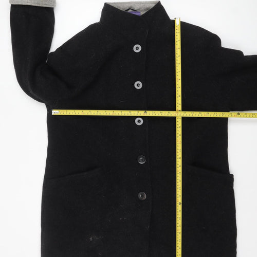 Autonomy Women's Black Wool Blend Overcoat Size 18 Lined Button Front