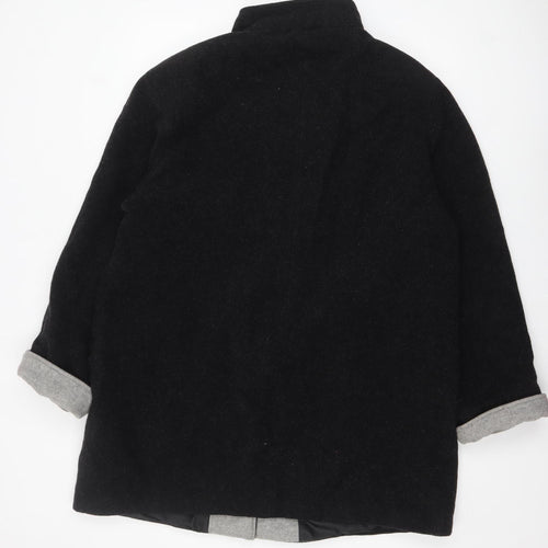 Autonomy Women's Black Wool Blend Overcoat Size 18 Lined Button Front