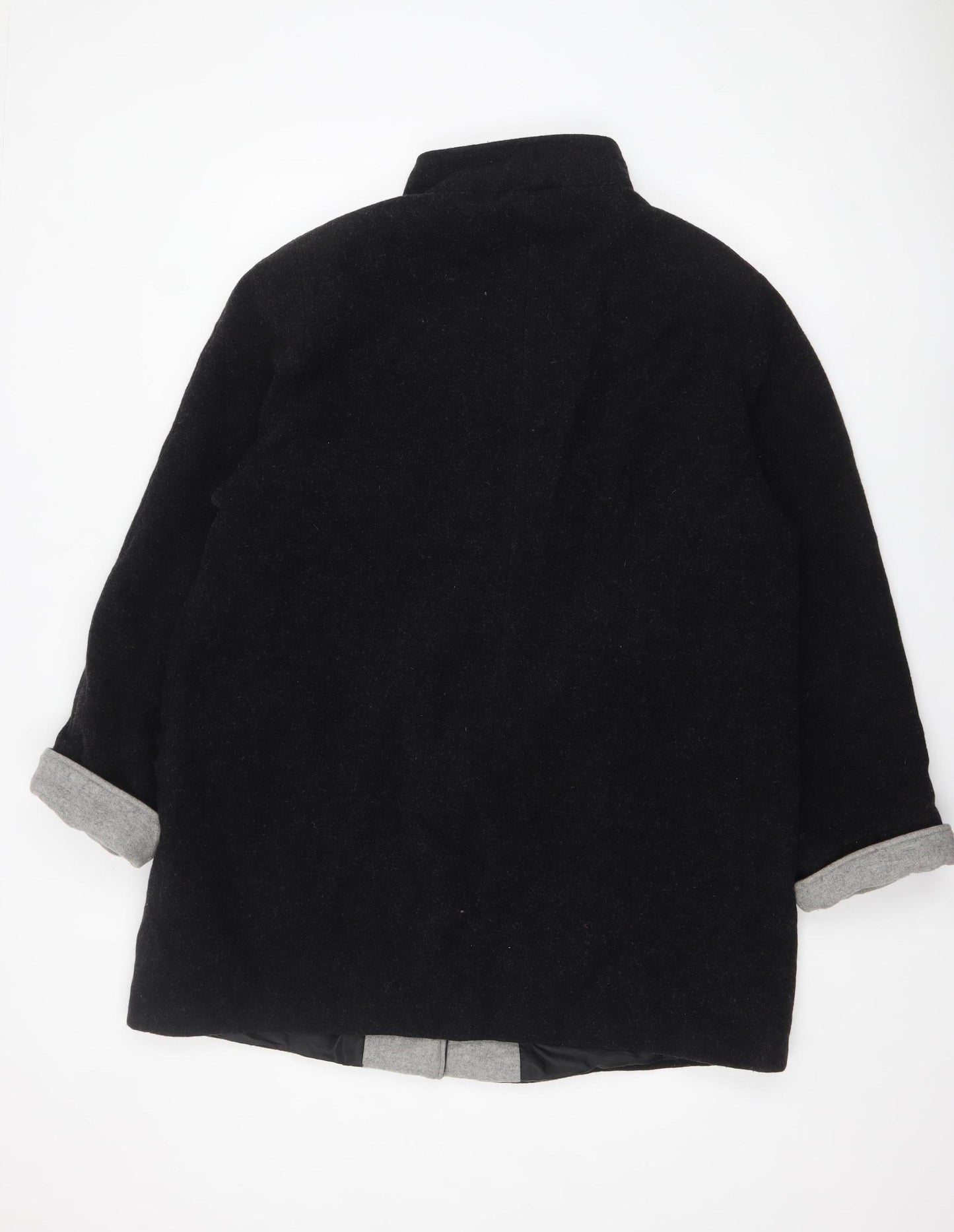 Autonomy Women's Black Wool Blend Overcoat Size 18 Lined Button Front