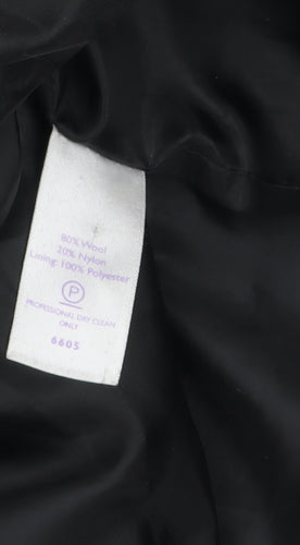 Autonomy Women's Black Wool Blend Overcoat Size 18 Lined Button Front