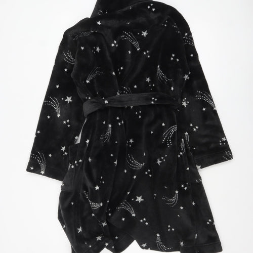 Monsoon Women’s Black Fleece Star Print Belted Winter Robe S