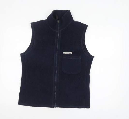 Pringle Women Blue Fleece Waistcoat L Sleeveless Zip Bodywarmer
