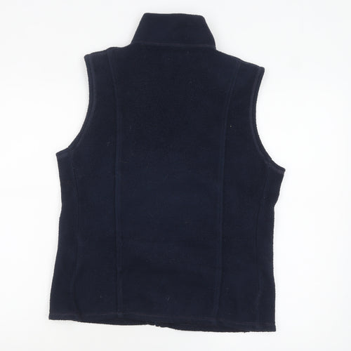 Pringle Women Blue Fleece Waistcoat L Sleeveless Zip Bodywarmer