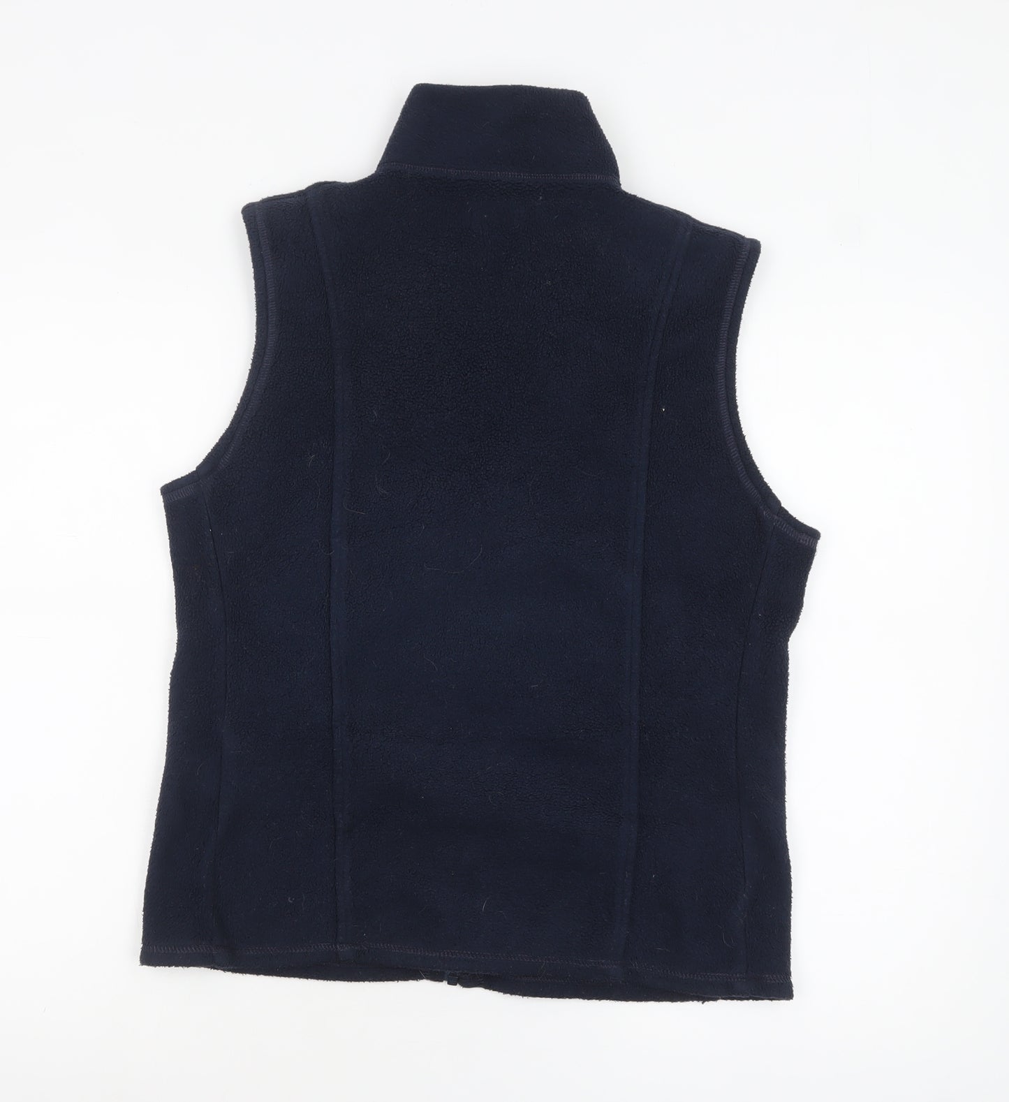 Pringle Women Blue Fleece Waistcoat L Sleeveless Zip Bodywarmer