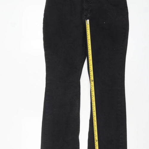 Lee Women's Black Bootcut Mid Rise Jeans Size 10P Regular Fit