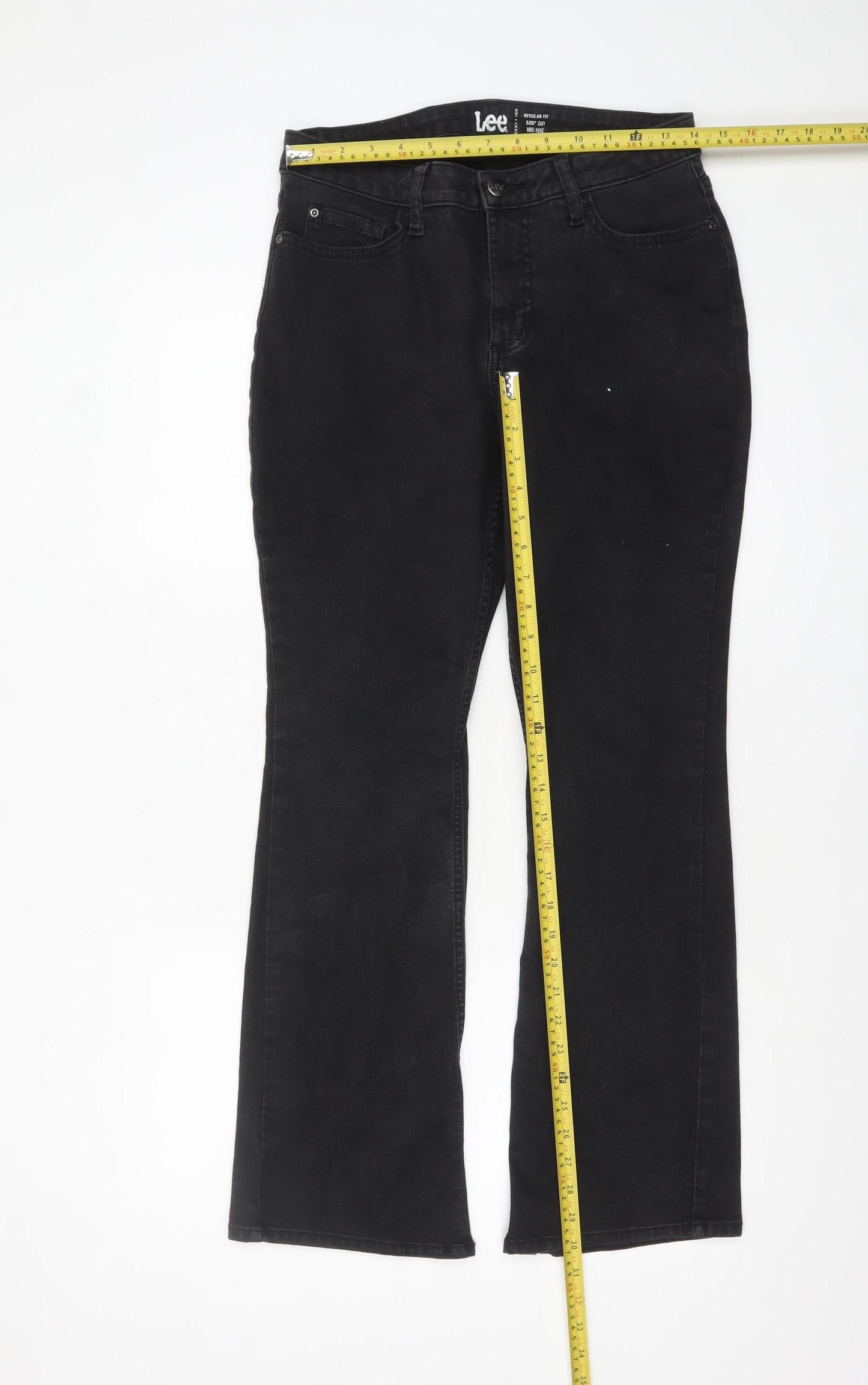 Lee Women's Black Bootcut Mid Rise Jeans Size 10P Regular Fit