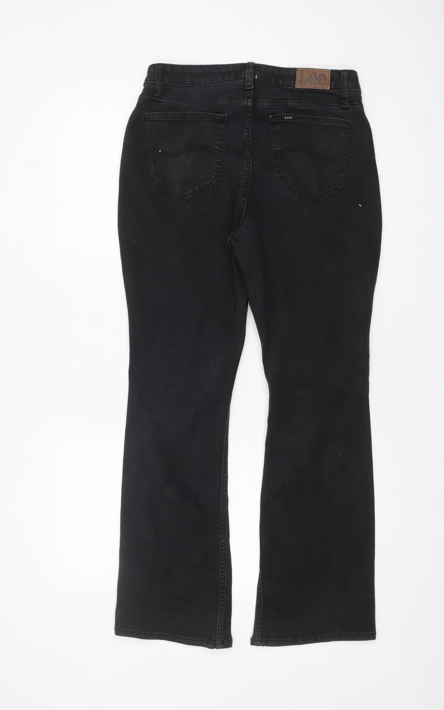 Lee Women's Black Bootcut Mid Rise Jeans Size 10P Regular Fit