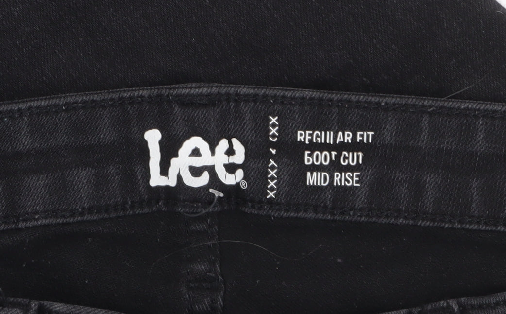 Lee Women's Black Bootcut Mid Rise Jeans Size 10P Regular Fit