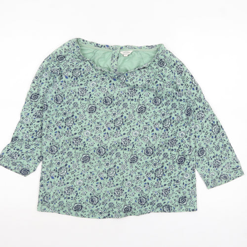 FatFace Women's Green Floral Cotton Tunic Blouse Size 10