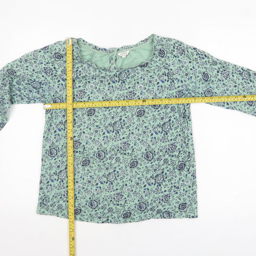 FatFace Women's Green Floral Cotton Tunic Blouse Size 10