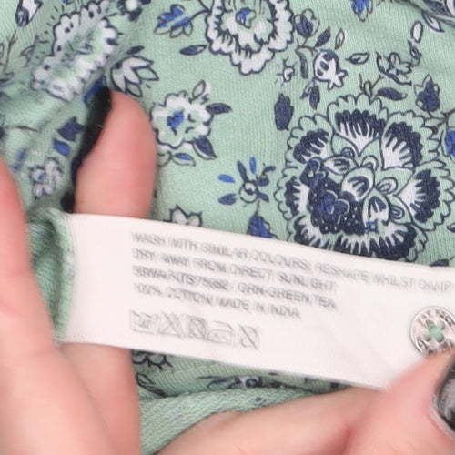 FatFace Women's Green Floral Cotton Tunic Blouse Size 10