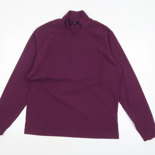Uniqlo Men's Purple Mock Neck Long Sleeve Top M Regular Fit