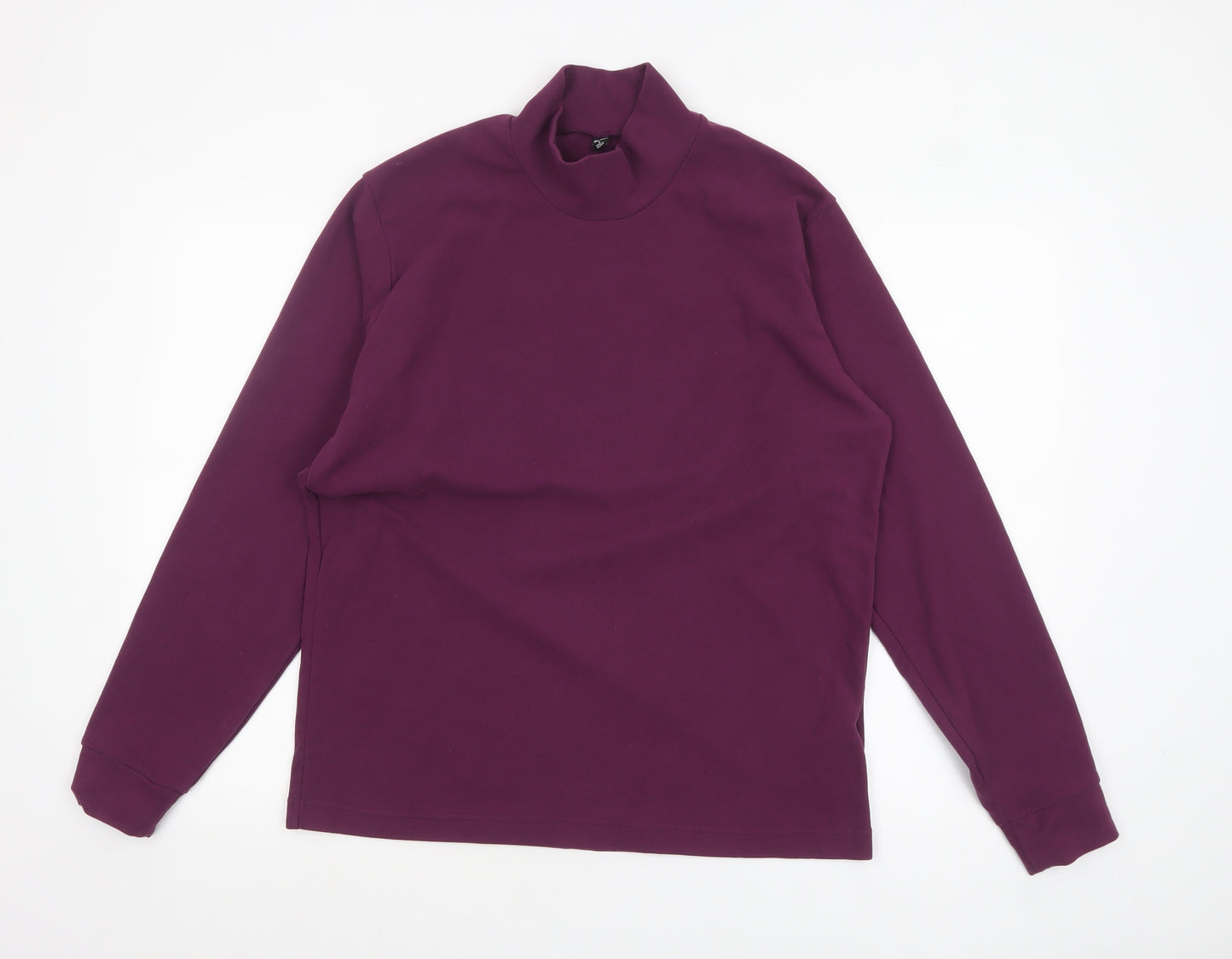 Uniqlo Men's Purple Mock Neck Long Sleeve Top M Regular Fit