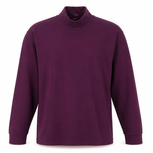 Uniqlo Men's Purple Mock Neck Long Sleeve Top M Regular Fit