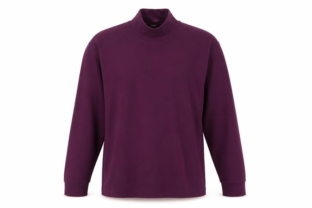 Uniqlo Men's Purple Mock Neck Long Sleeve Top M Regular Fit