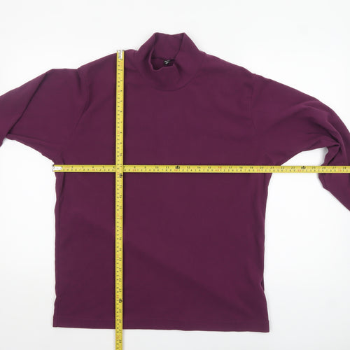 Uniqlo Men's Purple Mock Neck Long Sleeve Top M Regular Fit