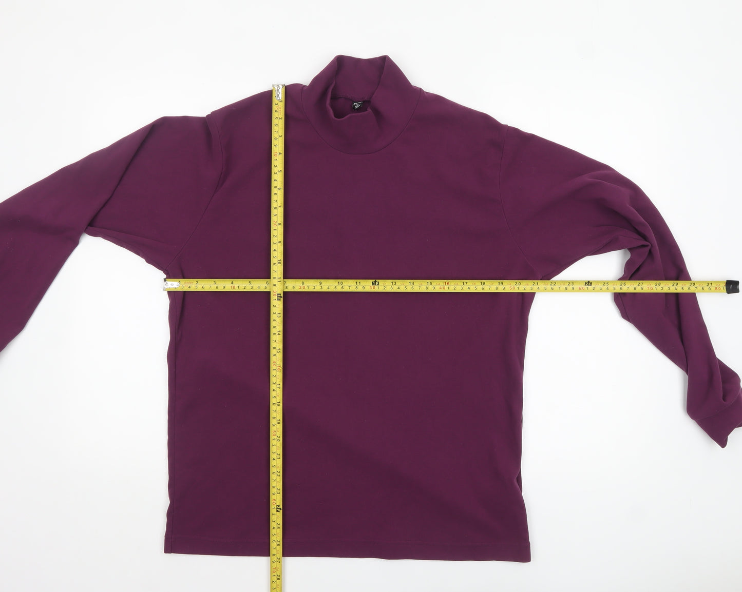 Uniqlo Men's Purple Mock Neck Long Sleeve Top M Regular Fit