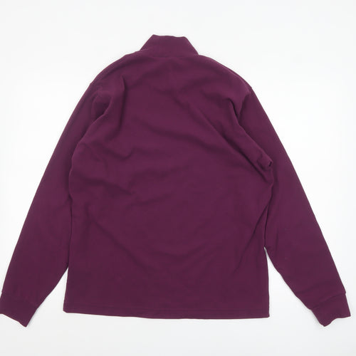 Uniqlo Men's Purple Mock Neck Long Sleeve Top M Regular Fit