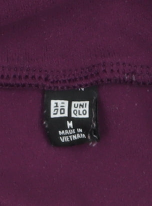 Uniqlo Men's Purple Mock Neck Long Sleeve Top M Regular Fit