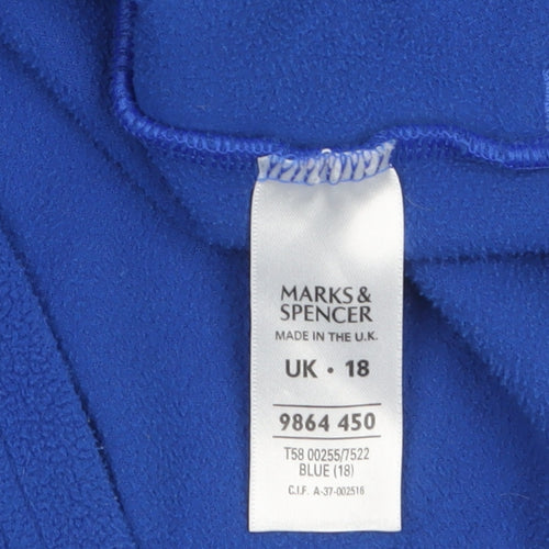 Marks and Spencer Women's Blue Fleece Pullover Sweatshirt UK 18