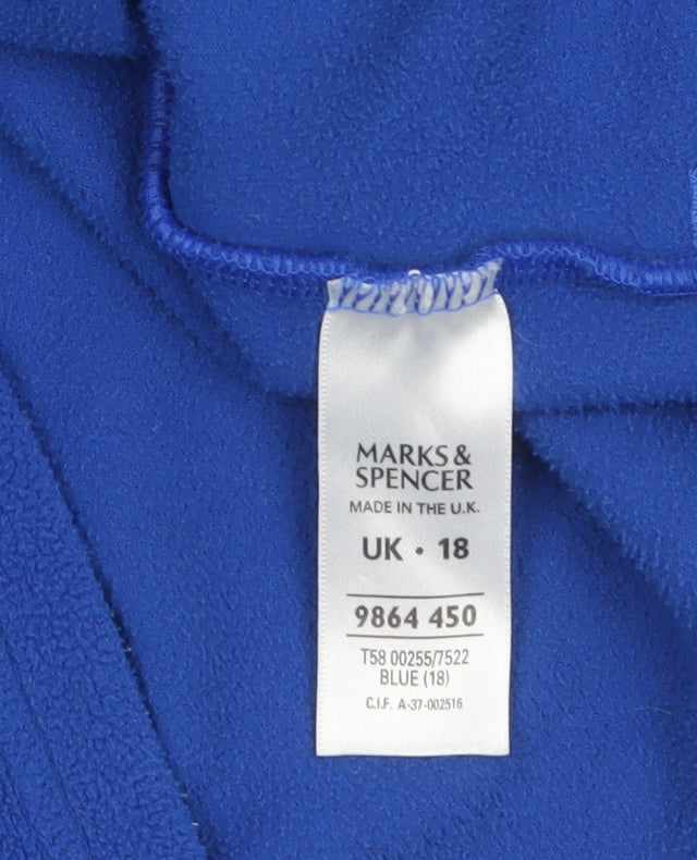 Marks and Spencer Women's Blue Fleece Pullover Sweatshirt UK 18