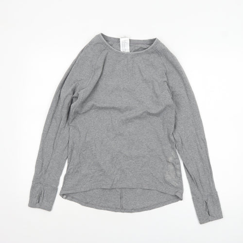 Decathlon Women Grey Long Sleeve Basic T-Shirt Size S