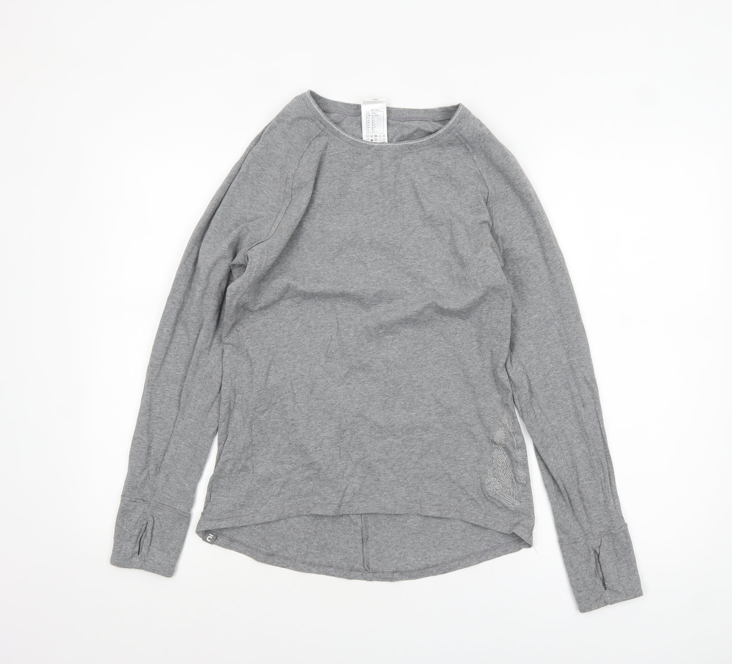 Decathlon Women Grey Long Sleeve Basic T-Shirt Size S