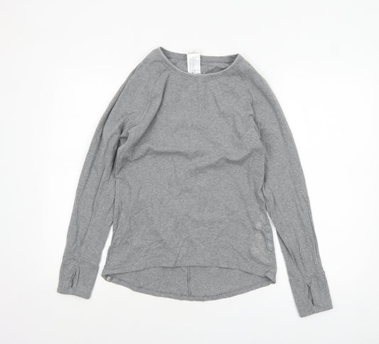 Decathlon Women Grey Long Sleeve Basic T-Shirt Size S