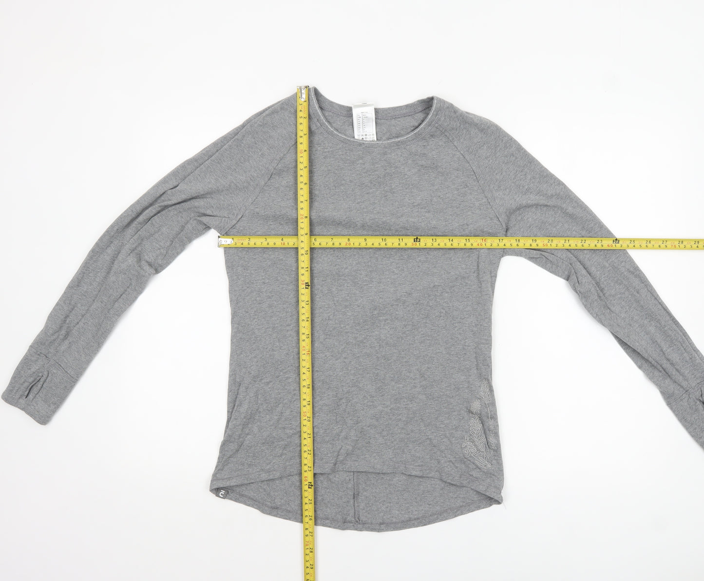 Decathlon Women Grey Long Sleeve Basic T-Shirt Size S