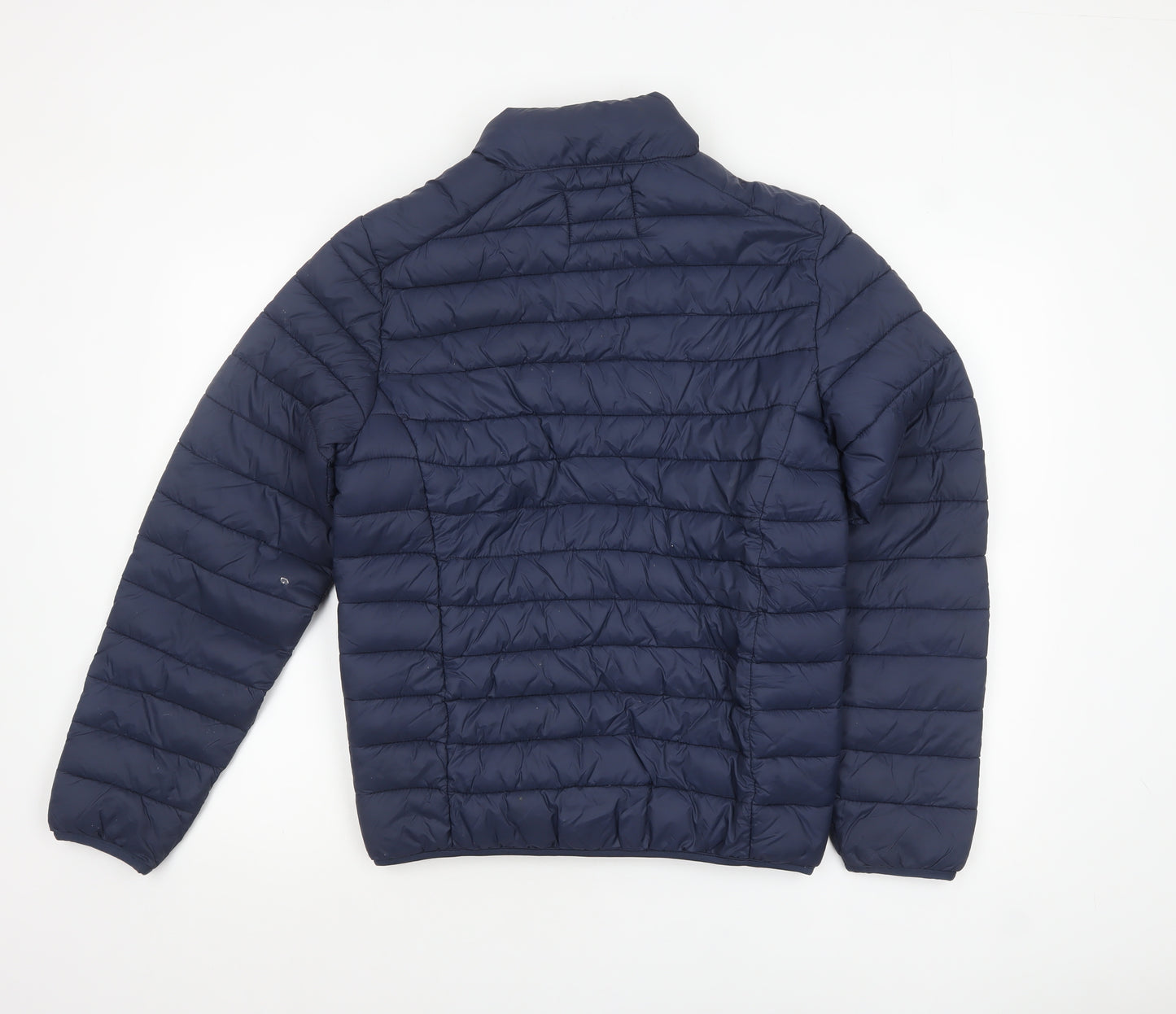 Blend Men's Blue Puffer Jacket Size M Lightweight Nylon Zip Coat