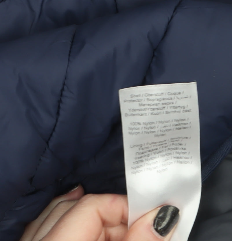 Blend Men's Blue Puffer Jacket Size M Lightweight Nylon Zip Coat