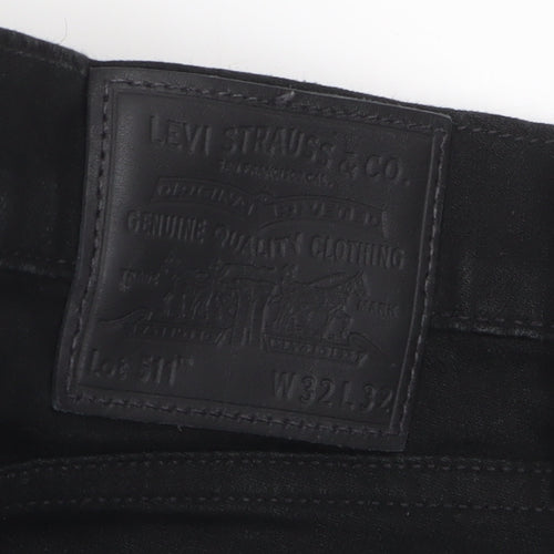 Levi’s Men’s Black Slim 511 Jeans W32 L32 Denim Cotton Blend