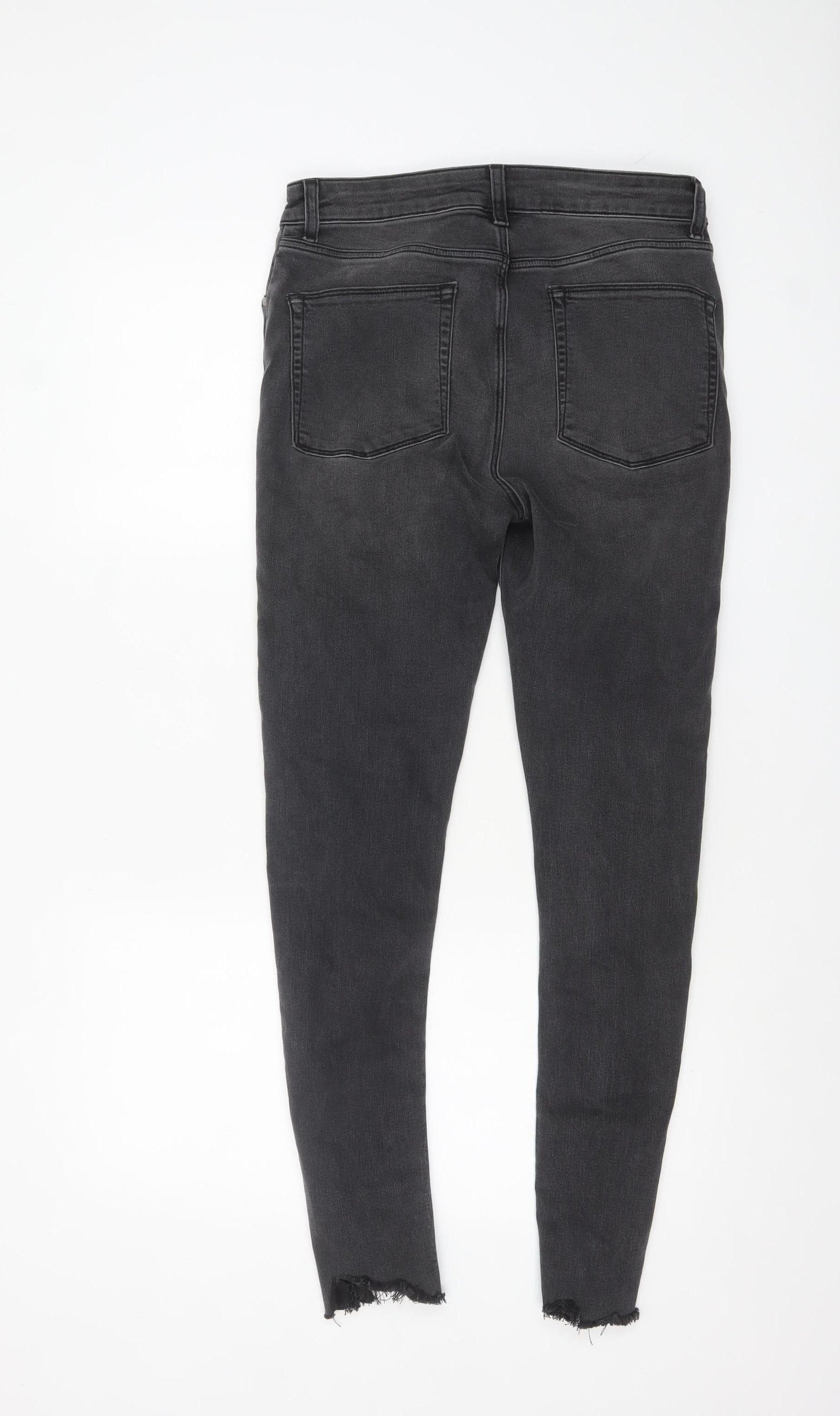 ASOS Men's Black Distressed Skinny Jeans 32W 32L Slim Fit Denim