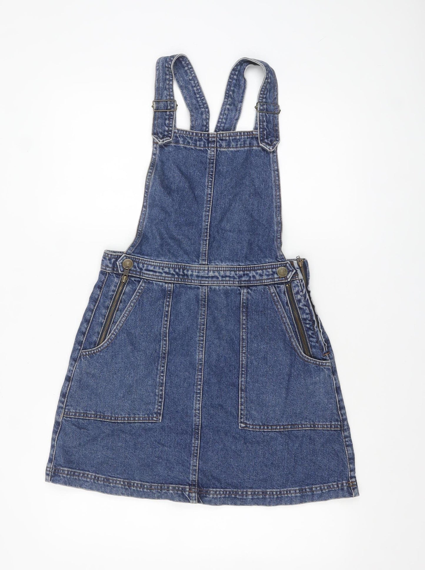 Cooperative Women’s Blue Denim Pinafore Dress M Short Casual