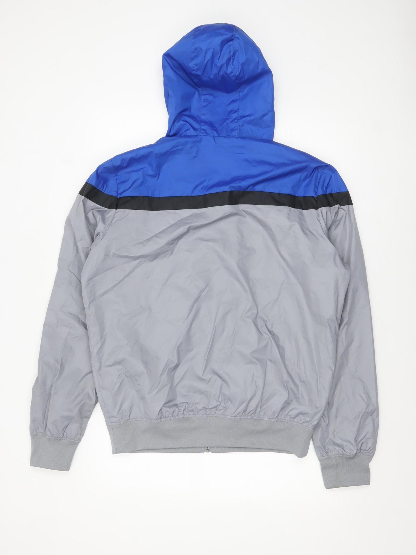 Nike Men's Blue Grey Windbreaker Hooded Jacket Size L