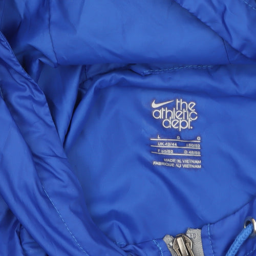 Nike Men's Blue Grey Windbreaker Hooded Jacket Size L