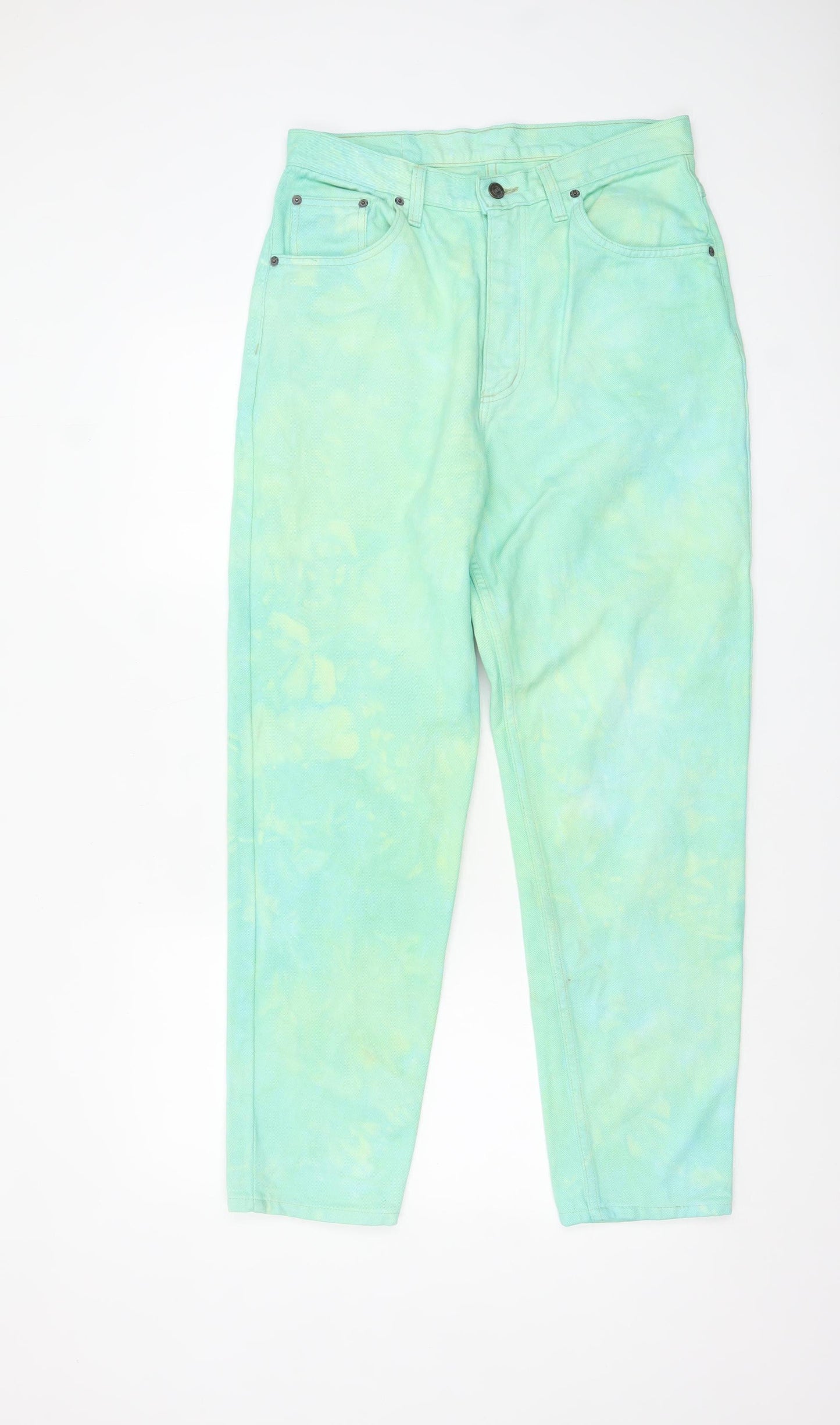 Universal Womens Green Mom Jeans Size 16 High Rise Cotton Denim