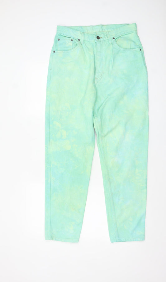 Universal Womens Green Mom Jeans Size 16 High Rise Cotton Denim