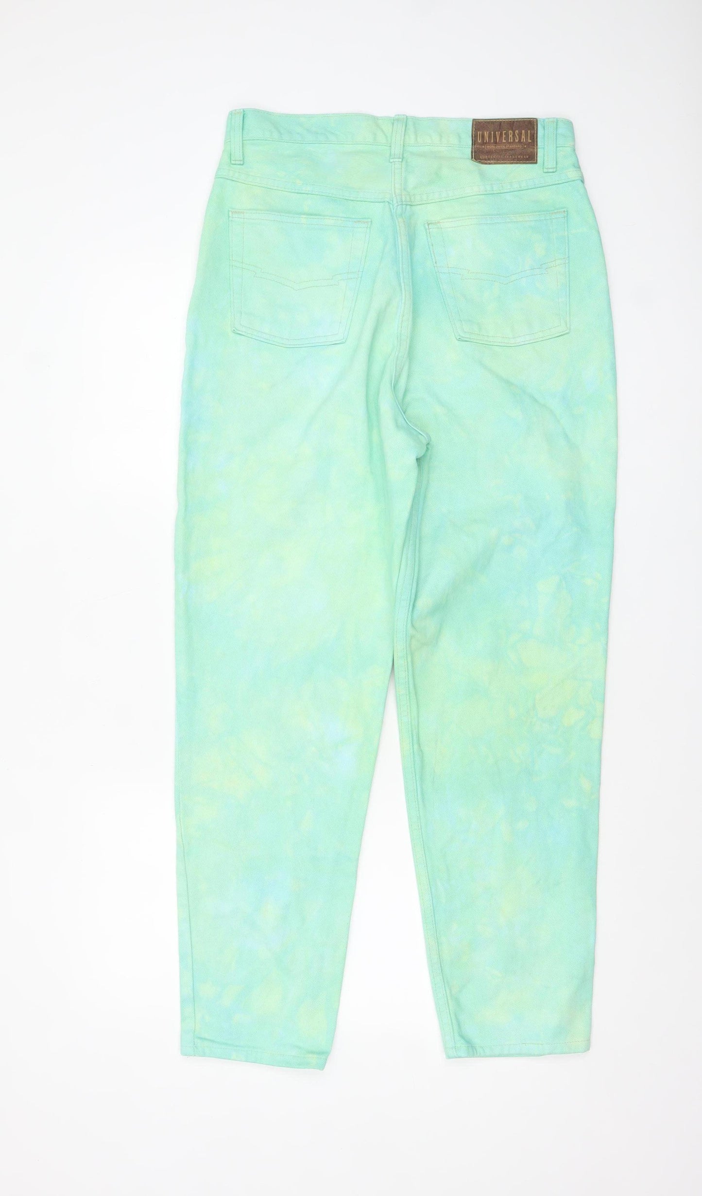 Universal Womens Green Mom Jeans Size 16 High Rise Cotton Denim