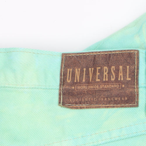 Universal Womens Green Mom Jeans Size 16 High Rise Cotton Denim